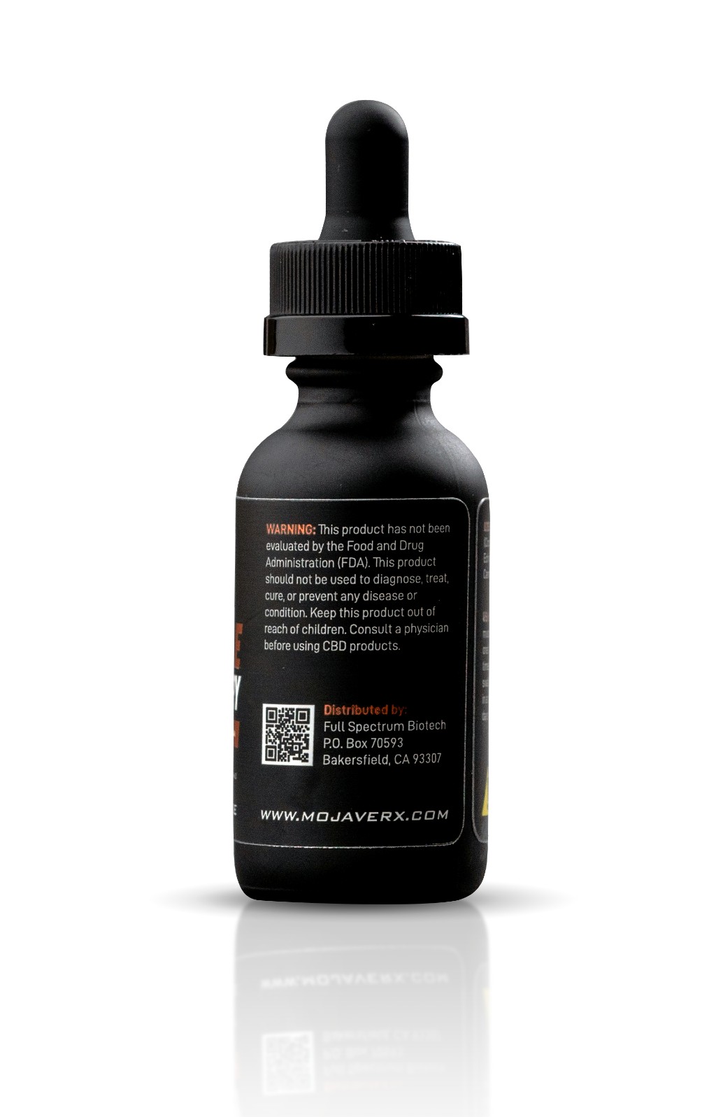 CBD tincture bottle with QR code to check the certificate of analysis